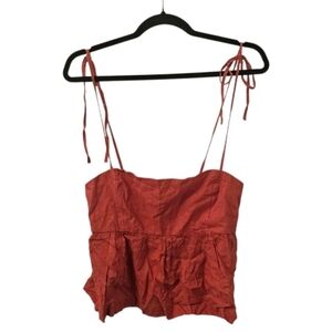 Orange Dynamite Women's Linen Peplum Cami